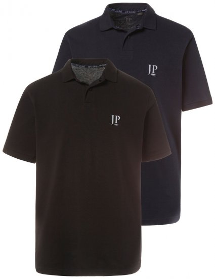 JP1880 704317 Polosärk 2 tk Must/Tumesinine - Polosärgid - Meeste suured polosärgid 2XL – 8XL