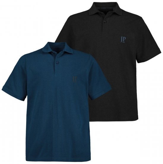 JP1880 704317 Polosärk 2 tk Keskmine sinine - Polosärgid - Meeste suured polosärgid 2XL – 8XL