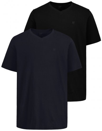 JP1880 711318 V-kaelusega T-särk 2 tk Must - T-särgid - Suured T-särgid 2XL – 14XL