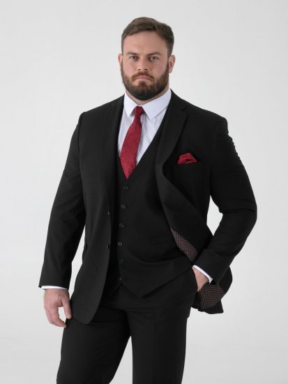 D555 Ted 4 Way Stretch Tailored Suit Jacket Must - Ülikonnad ja pintsakud - Ülikonnad suured suurused