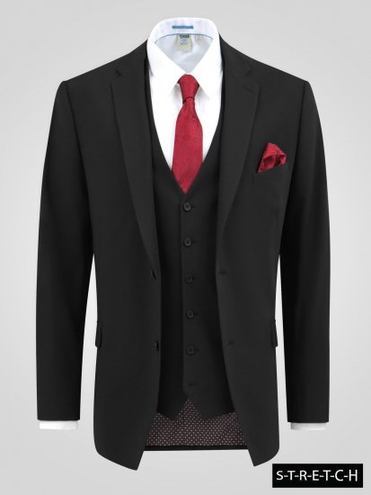 D555 Ted 4 Way Stretch Tailored Suit Jacket Must - Ülikonnad ja pintsakud - Ülikonnad suured suurused