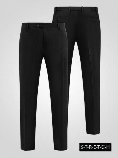 D555 Ted 4 Way Stretch Tailored Trouser Must - Ülikonnad ja pintsakud - Ülikonnad suured suurused