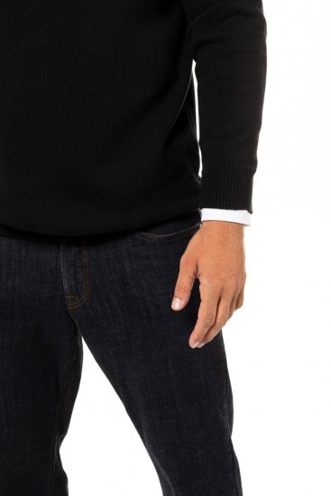 JP1880 716842 Poolluku kootud kampsun Must - Sviitrid ja dressipluusid - Meeste suured kapuutsiga jakid suurustes 2XL – 14XL