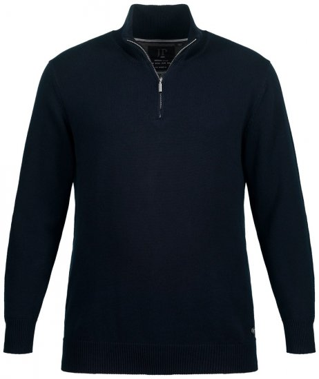JP1880 716842 Poolluku kootud kampsun Tumesinine - Sviitrid ja dressipluusid - Meeste suured kapuutsiga jakid suurustes 2XL – 14XL