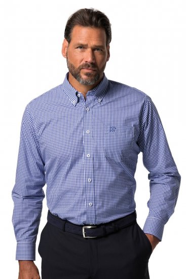 JP1880 722859 Pika varrukaga ruuduline särk Helesinine - Särgid - Meeste suured särgid 2XL – 8XL