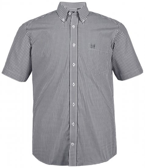 JP1880 722860 Lühikeste varrukatega ruuduline särk Must - Särgid - Meeste suured särgid 2XL – 8XL