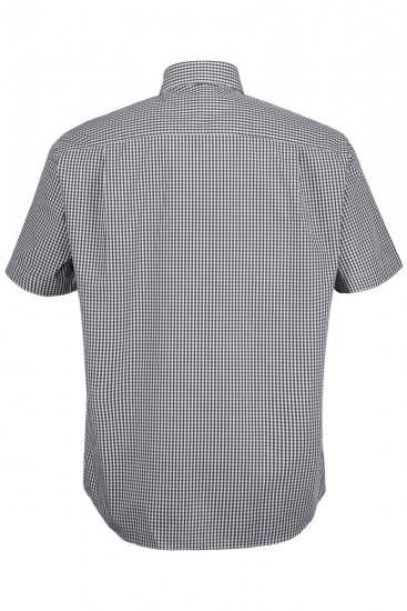 JP1880 722860 Lühikeste varrukatega ruuduline särk Must - Särgid - Meeste suured särgid 2XL – 8XL