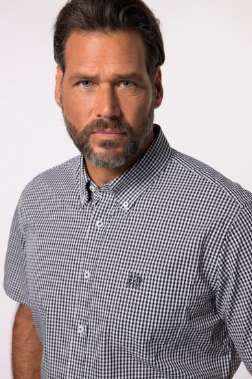 JP1880 722860 Lühikeste varrukatega ruuduline särk Must - Särgid - Meeste suured särgid 2XL – 8XL