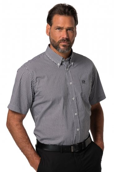 JP1880 722860 Lühikeste varrukatega ruuduline särk Must - Särgid - Meeste suured särgid 2XL – 8XL