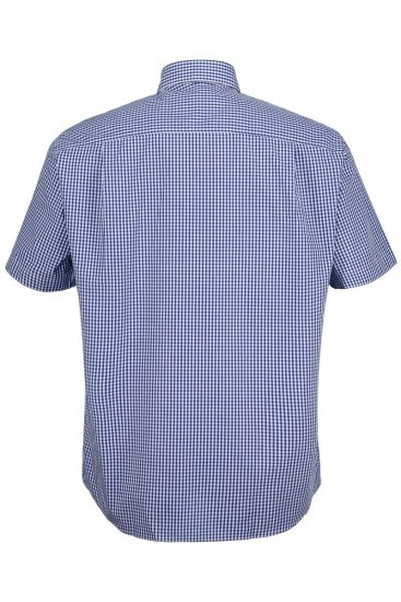 JP1880 722860 Lühikeste varrukatega ruuduline särk Helesinine - Särgid - Meeste suured särgid 2XL – 8XL