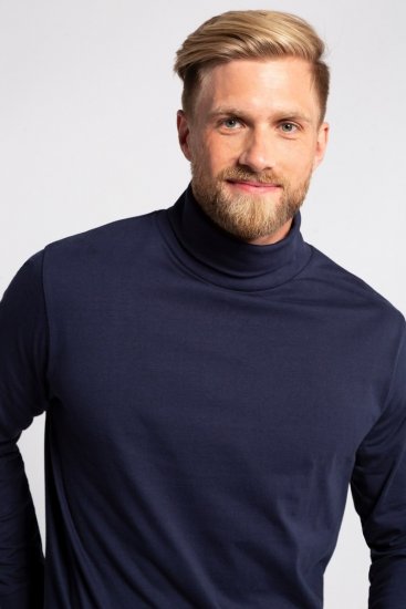 JP1880 723303 Pika varrukaga rullkraega särk Tumesinine - Sviitrid ja dressipluusid - Meeste suured kapuutsiga jakid suurustes 2XL – 14XL
