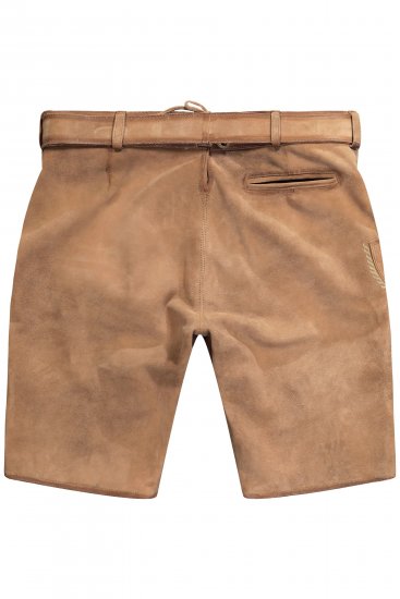 JP1880 Premium Goat Suede Staghorn Embroidery Shorts Leather Brown - Lühikesed püksid - Lühikesed Püksid suured suurused: W40-W60