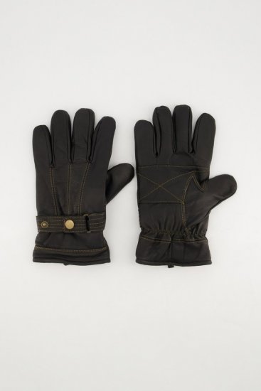 JP1880 Gloves Leather Warm Lining Black - Kindad - 