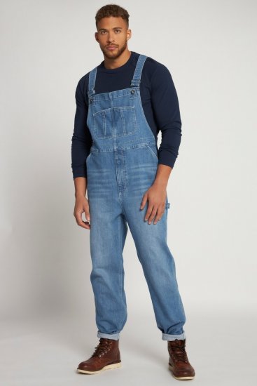 JP1880 Dungarees Denim Adjustable Straps Blue - Teksad ja püksid - Meeste suured teksad W40 – W70