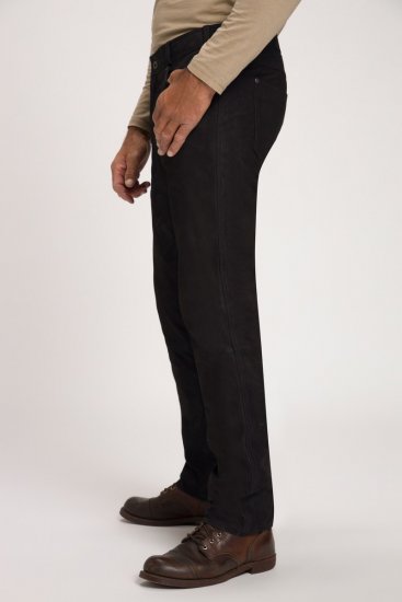 JP1880 Leather Pants Regular Fit Buffalo Nubuck Black - Teksad ja püksid - Meeste suured teksad W40 – W70