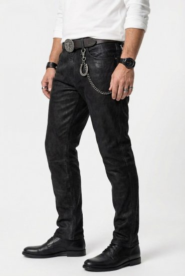 JP1880 Leather Pants Regular Fit Buffalo Nubuck Dark Brown - Teksad ja püksid - Meeste suured teksad W40 – W70