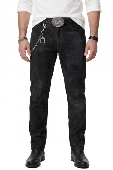 JP1880 Leather Pants Regular Fit Buffalo Nubuck Dark Brown - Teksad ja püksid - Meeste suured teksad W40 – W70