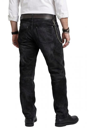 JP1880 Leather Pants Regular Fit Buffalo Nubuck Dark Brown - Teksad ja püksid - Meeste suured teksad W40 – W70