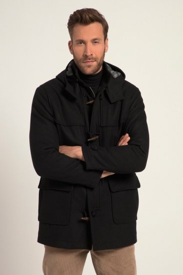JP1880 Dufflecoat Water-repellent Black - Jakid ja joped - Joped, suured suurused: 2XL – 12XL
