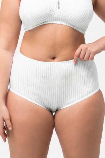 Ulla Popken 800279 Triibulised aluspüksid 2 tk Valge - Aluspüksid - 