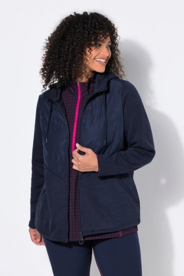 Ulla Popken 800400 Fliisvoodriga jakk Tumesinine - Fleece riided - 