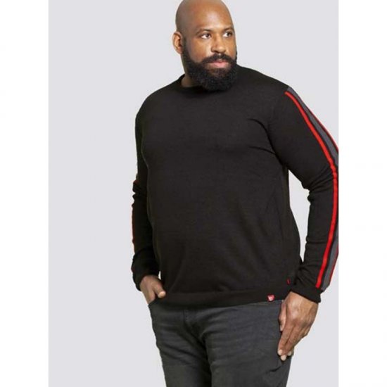 D555 Orlando Sweater Black - Sviitrid ja dressipluusid - Meeste suured kapuutsiga jakid suurustes 2XL – 14XL