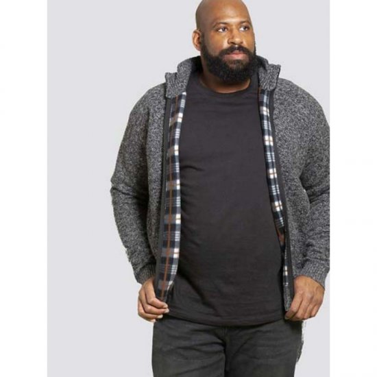 D555 Braxton Sweater Charcoal - Sviitrid ja dressipluusid - Meeste suured kapuutsiga jakid suurustes 2XL – 14XL