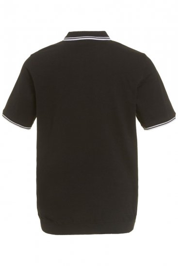 JP1880 802789 Polosärk valge kontrastkraega Must - Polosärgid - Meeste suured polosärgid 2XL – 8XL