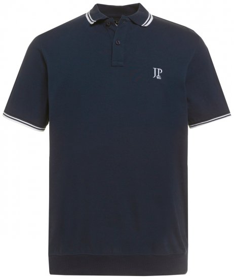 JP1880 802789 Polosärk valge kontrastkraega Tumesinine - Polosärgid - Meeste suured polosärgid 2XL – 8XL
