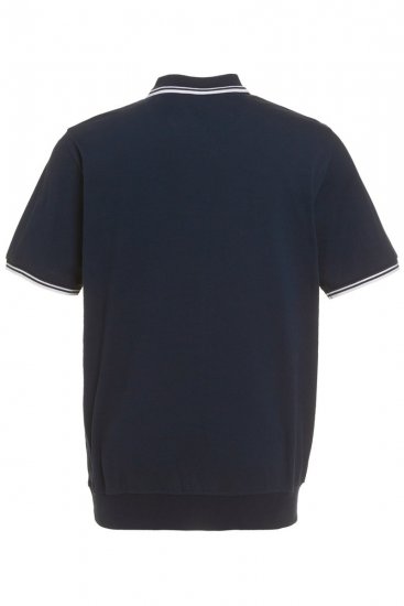 JP1880 802789 Polosärk valge kontrastkraega Tumesinine - Polosärgid - Meeste suured polosärgid 2XL – 8XL