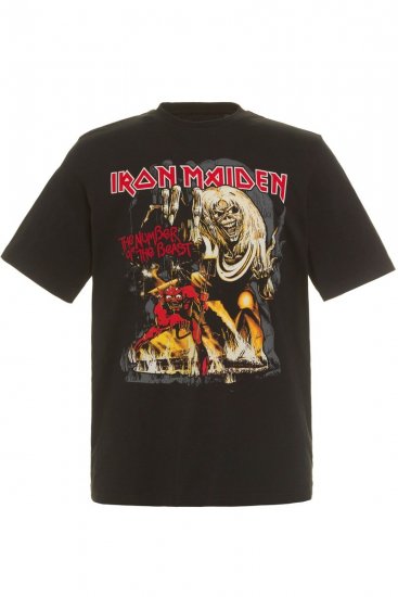 JP1880 Iron Maiden - Number of the Beast Graphic Comfort Fit Band T-Shirt Black - T-särgid - Suured T-särgid 2XL – 14XL