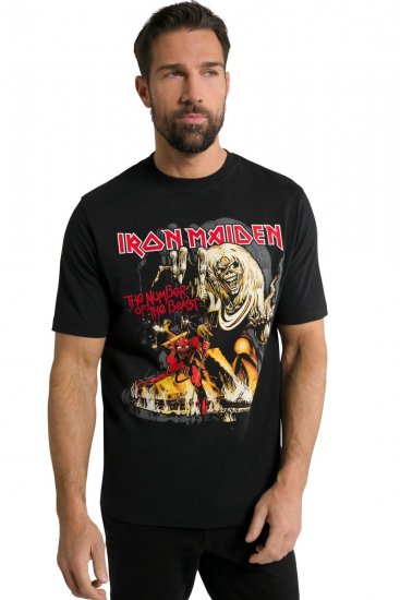 JP1880 Iron Maiden - Number of the Beast Graphic Comfort Fit Band T-Shirt Black - T-särgid - Suured T-särgid 2XL – 14XL