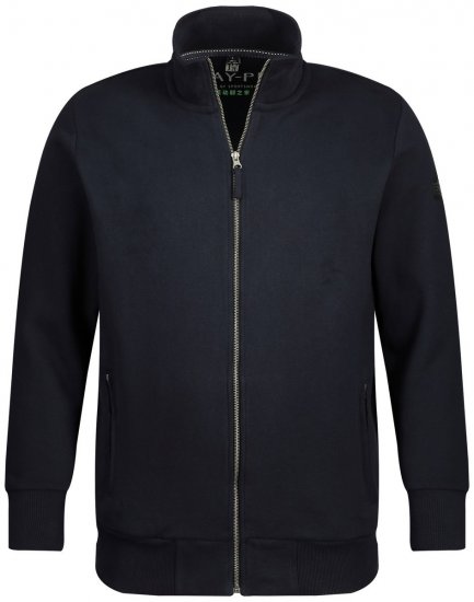 Jay-Pi 804180 Lukuga pusa püstkraega Tumesinine - Sviitrid ja dressipluusid - Meeste suured kapuutsiga jakid suurustes 2XL – 14XL