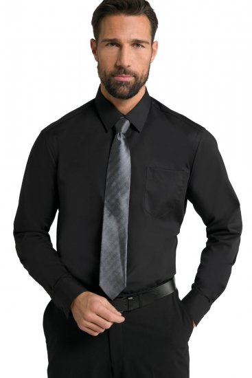 JP1880 Shirt Business Kent Collar Long Sleeve Black TALL - MEESTERIIDED MT-6XLT - Pikad meeste riided