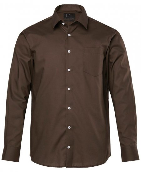 JP1880 Shirt Business Long Sleeve Brown - Särgid - Meeste suured särgid 2XL – 8XL
