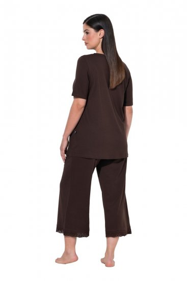 Ulla Popken 806944 Lühikeste varrukatega pidžaama Pruun - Pidžaama/Loungewear - 