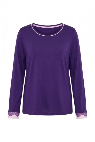 Ulla Popken 812441 Pitsiga pikkade varrukatega pidžaama Kuningassinine - Pidžaama/Loungewear - 