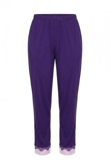Ulla Popken 812441 Pitsiga pikkade varrukatega pidžaama Kuningassinine - Pidžaama/Loungewear - 
