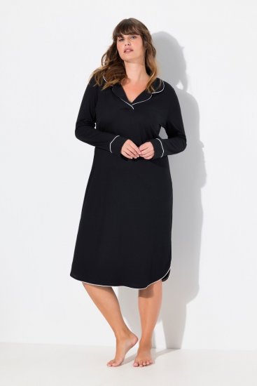 Ulla Popken 812447 Särgikraega öösärk Must - Öösärgid - 