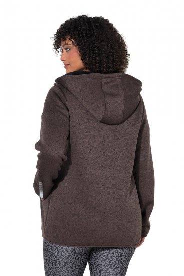 Ulla Popken 812880 Teddy-fliisiga kootud fliisjakk Taupe - Fleece riided - 