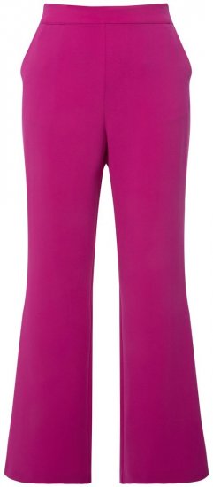 Ulla Popken 813306 Laiad kummiga värvliga ülikonnapüksid Magenta - Kangapüksid - Naiste laiade säärtega kangaspüksid