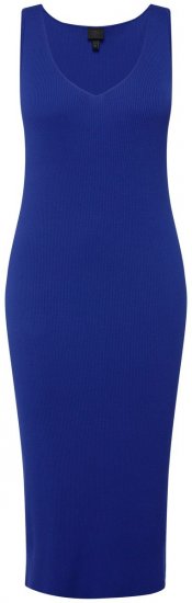 Ulla Popken 817591 V-kaelusega kootud kleit Sinine - Kootud kleidid - 