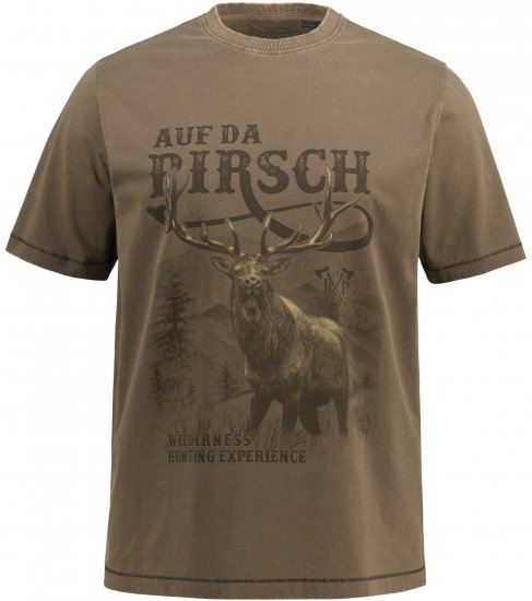 JP1880 Comfortable Fit Vintage Look T-Shirt Light Brown - T-särgid - Suured T-särgid 2XL – 14XL