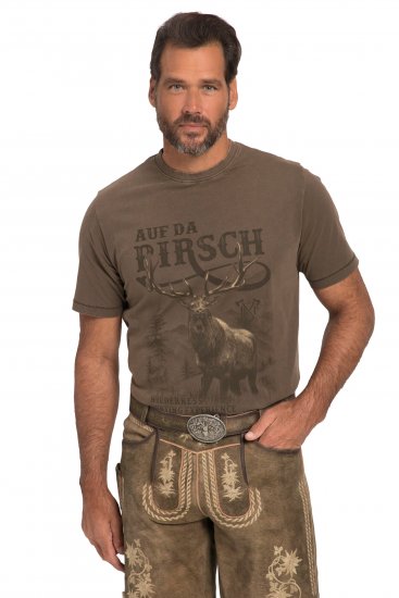 JP1880 Comfortable Fit Vintage Look T-Shirt Light Brown - T-särgid - Suured T-särgid 2XL – 14XL