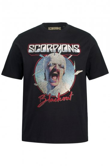 JP1880 Scorpions Blackout Graphic Comfort Fit Band T-Shirt Black - T-särgid - Suured T-särgid 2XL – 14XL