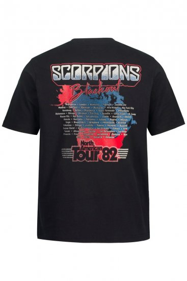 JP1880 Scorpions Blackout Graphic Comfort Fit Band T-Shirt Black - T-särgid - Suured T-särgid 2XL – 14XL
