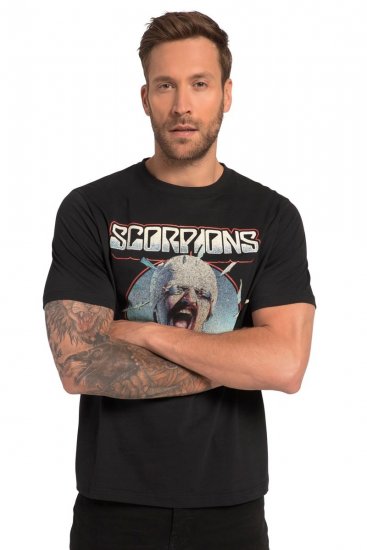 JP1880 Scorpions Blackout Graphic Comfort Fit Band T-Shirt Black - T-särgid - Suured T-särgid 2XL – 14XL