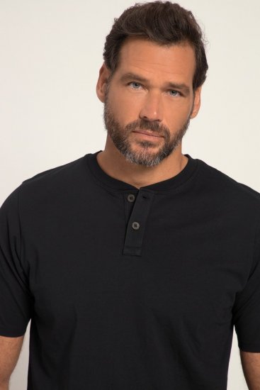 JP1880 818628 Henley-särk kõhulõikega Must - T-särgid - Suured T-särgid 2XL – 14XL