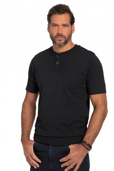JP1880 818628 Henley-särk kõhulõikega Must - T-särgid - Suured T-särgid 2XL – 14XL
