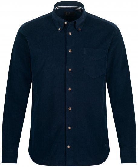 JP1880 Modern Fit Buttoned Collar Cotton Shirt Navy Blue - Särgid - Meeste suured särgid 2XL – 8XL